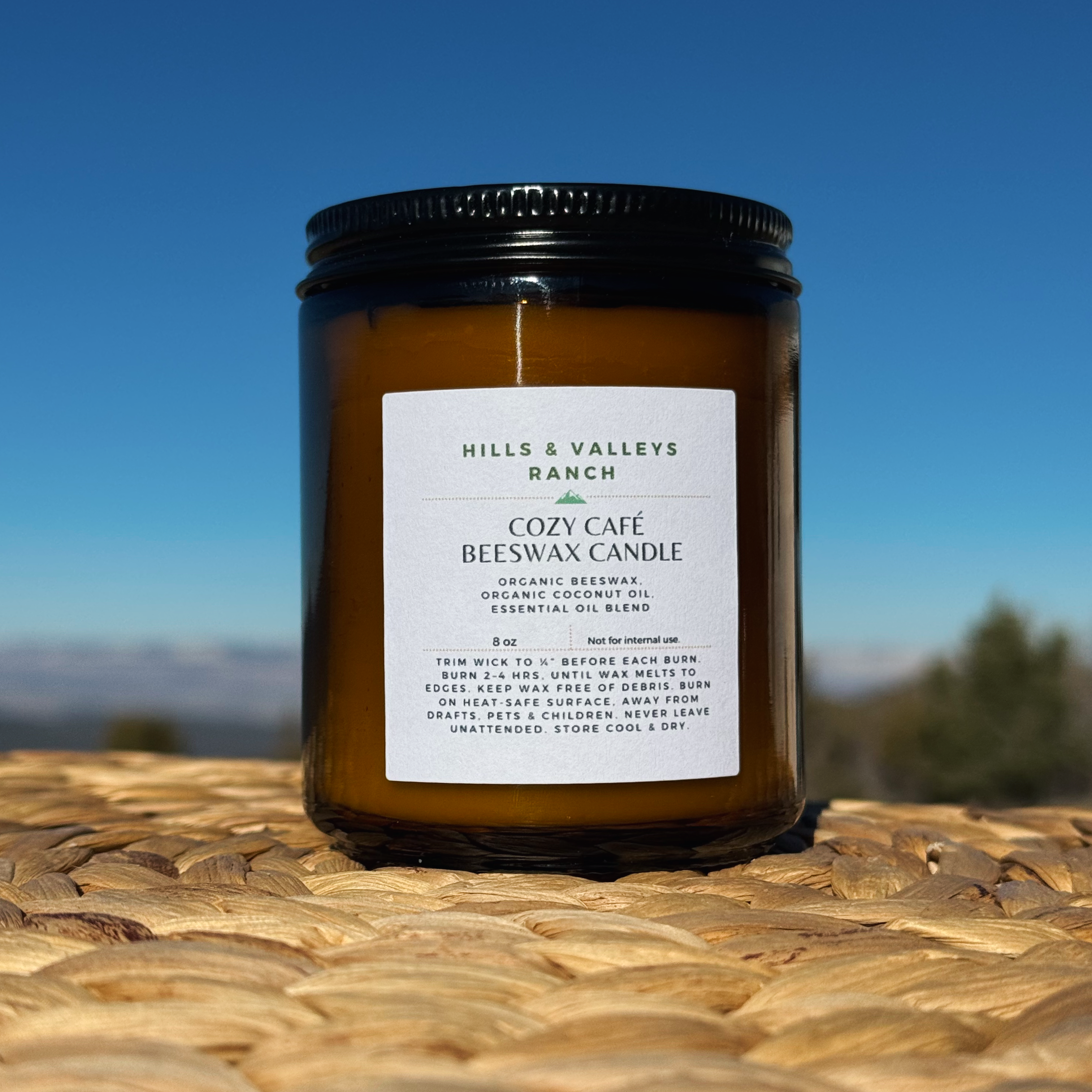 Cozy Café Beeswax Candle-Essential Oil Blend