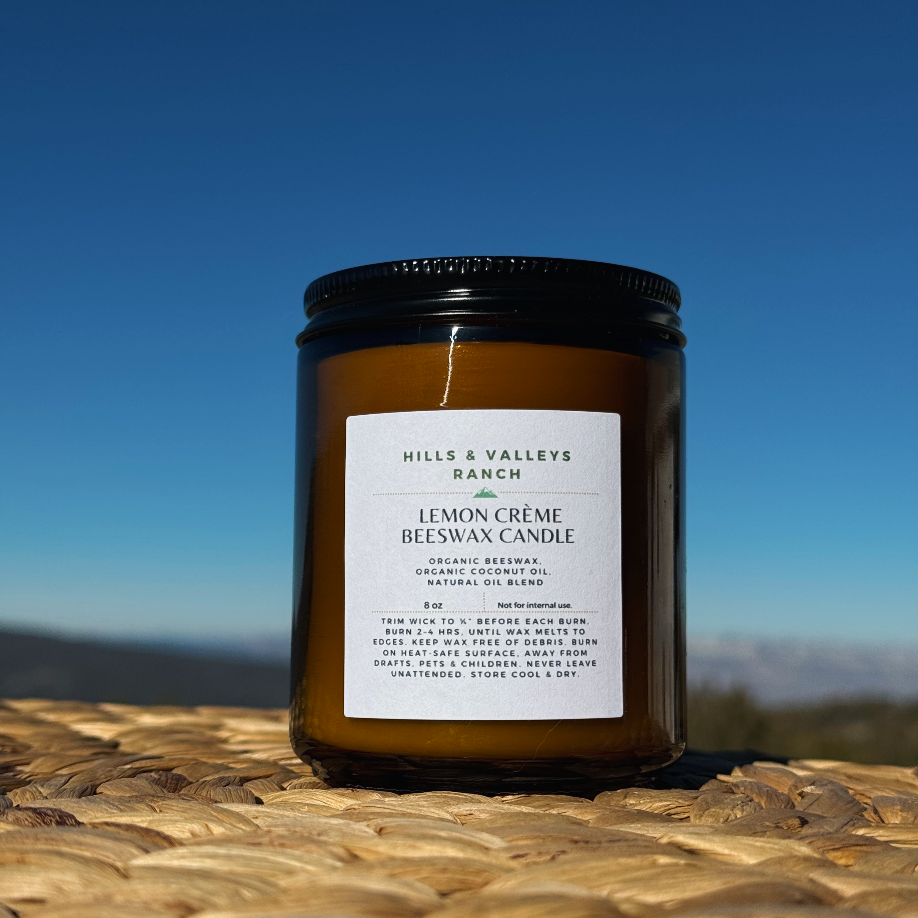 Lemon Crème Beeswax Candle-Natural Oil Blend