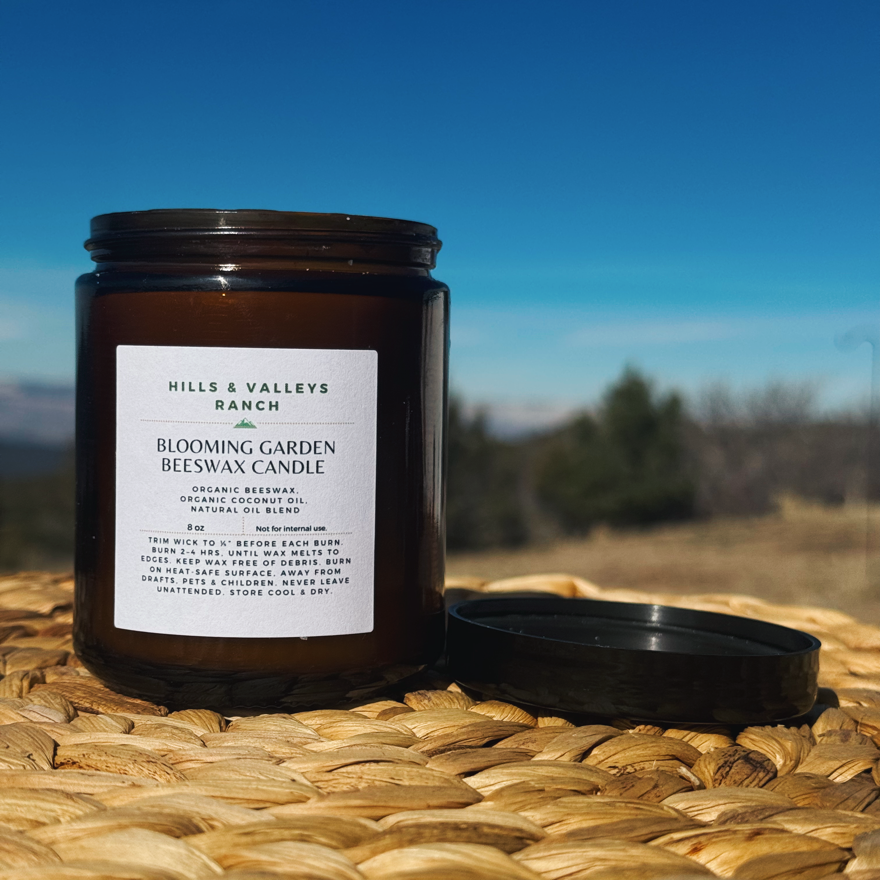 Blooming Garden Beeswax Candle-Natural Oil Blend