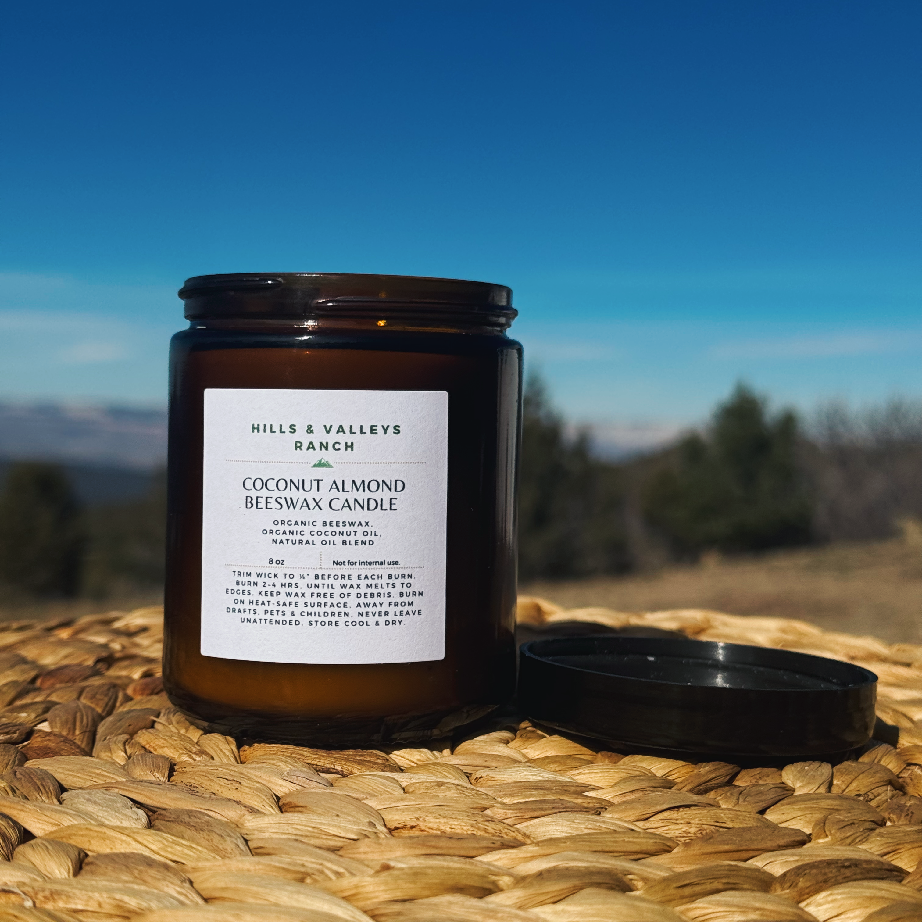 Coconut Almond Beeswax Candle-Natural Oil Blend