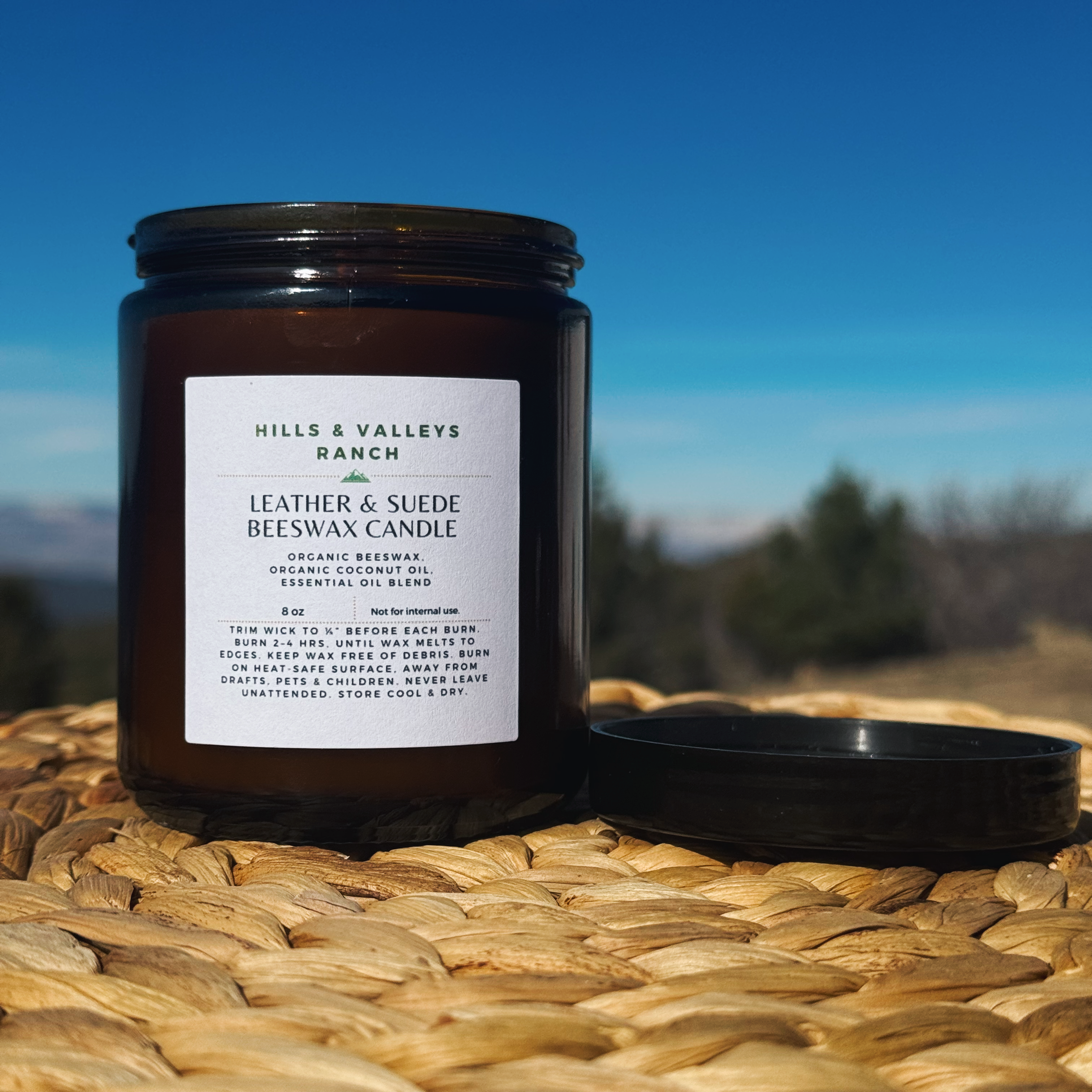 Leather & Suede Beeswax Candle-Essential Oil Blend